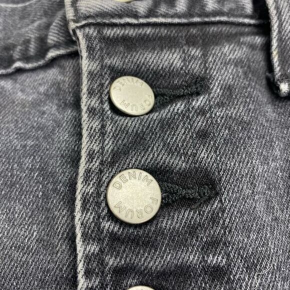 DENIM FORUM Aritzia The Yoko High Rise Slim Jean Sz 23 Frayed Cut Off Hem - Picture 6 of 12